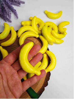 Банан декоративный (муляж) 6см. желтый, 5 штук